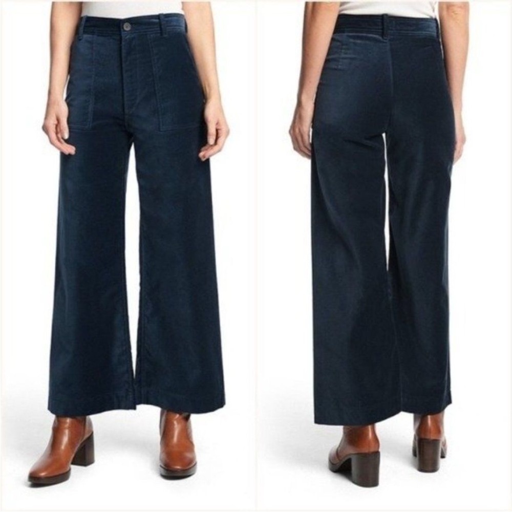 FRYE Nadia Velour Navy Pants